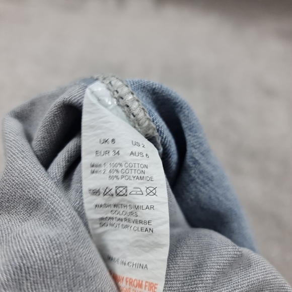 Zapp Oversized UK 6 Colour block Denim Jacket Blue & Black Pleather - Picture 6 of 6